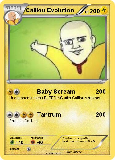 Pokemon Caillou Evolution