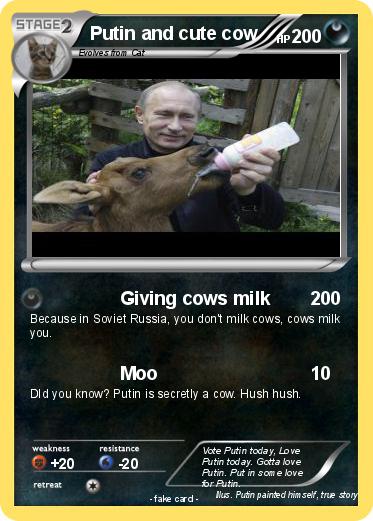 Pokemon Putin and cute cow