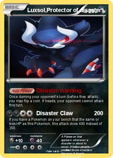 Pokemon Luxsol,Protector of disasters