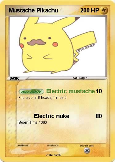 Pokemon Mustache Pikachu