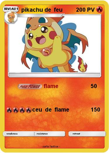 Pokemon pikachu de  feu