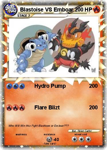 Pokemon Blastoise VS Emboar