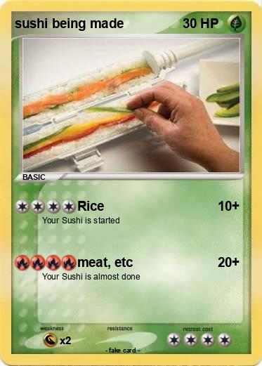 Pokemon sushi being made