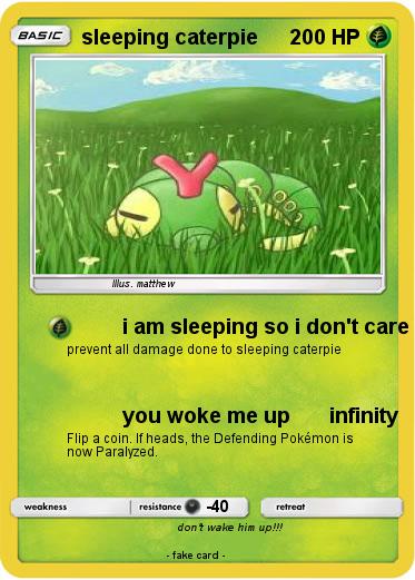 Pokemon sleeping caterpie