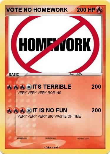 Pokemon VOTE NO HOMEWORK