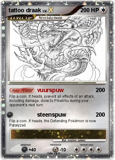 Pokemon tattoo draak