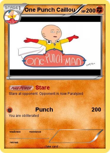 Pokemon One Punch Caillou