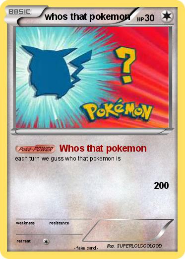 Pokemon whos that pokemon