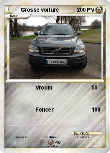 Pokemon Grosse voiture