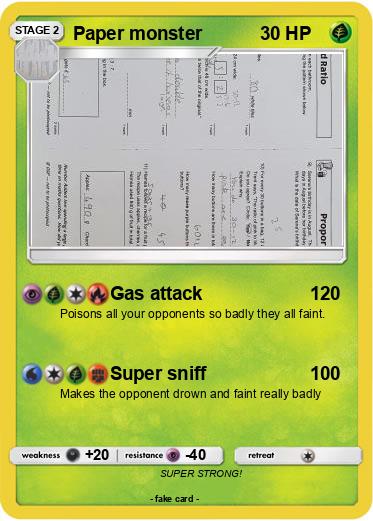 Pokemon Paper monster