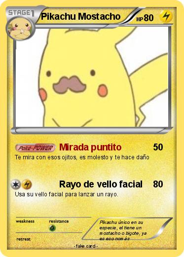 Pokemon Pikachu Mostacho
