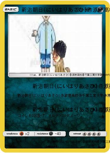 Pokemon 新治朝日(にいはりあさひ)＠淑徳高校＠千葉工業大学＠神の代弁者ですとろいやーはりんピッピぬひぃあすぺーさん＠本物