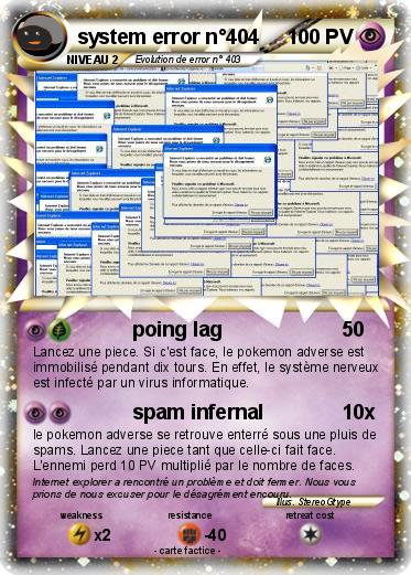 Pokemon system error n°404
