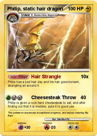 Pokemon Philip, static hair dragon