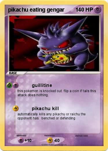 Pokemon pikachu eating gengar