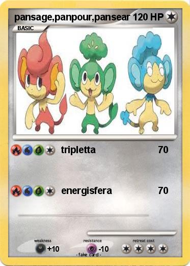 Pokemon pansage,panpour,pansear