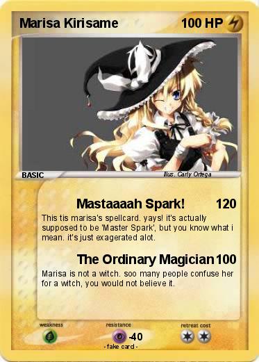 Pokémon Marisa Kirisame 14 14 - Mastaaaah Spark! - My Pokemon Card