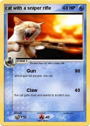 Pokemon cat with a sniper rifle