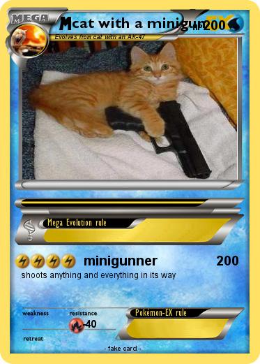 Pokemon cat with a minigun