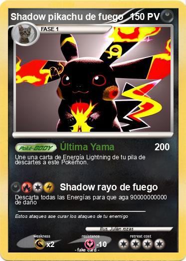 Pokemon Shadow pikachu de fuego