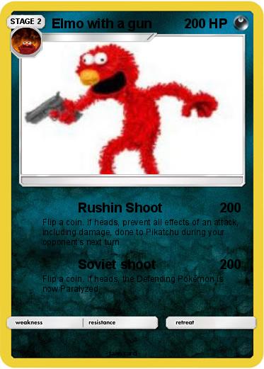 Pokemon Elmo with a gun