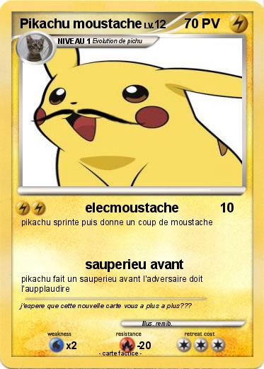 Pokemon Pikachu moustache