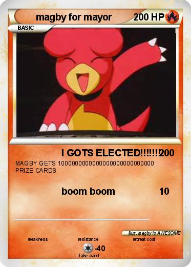 Pokemon magby for mayor