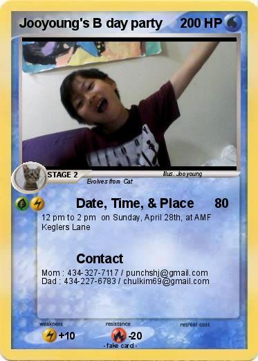 Pokemon Jooyoung's B day party