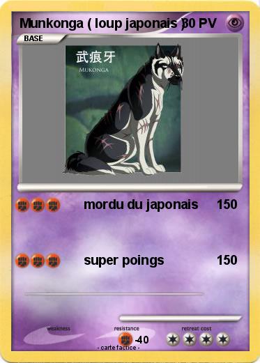 Pokemon Munkonga ( loup japonais )