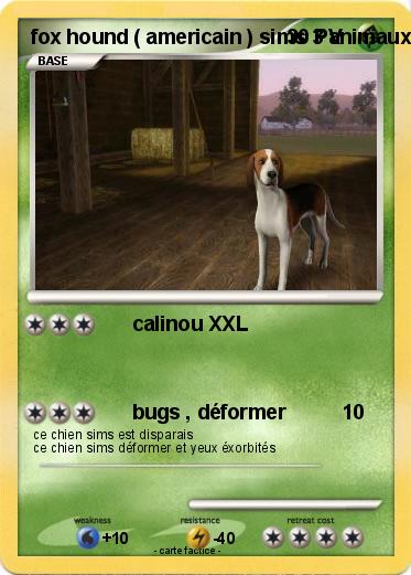 Pokemon fox hound ( americain ) sims 3 animaux & cie