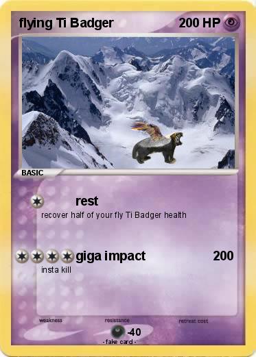 Pokemon flying Ti Badger