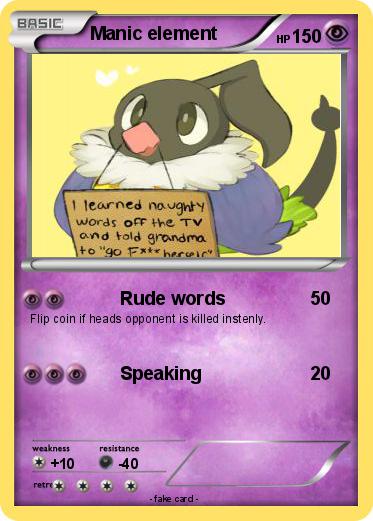 Pokemon Manic element