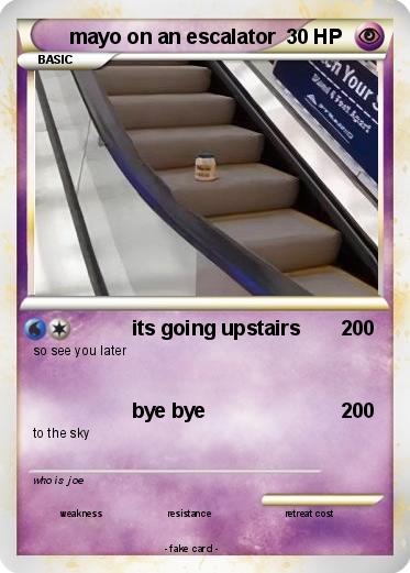 Pokemon mayo on an escalator