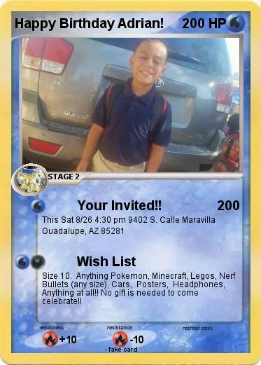 Pokemon Happy Birthday Adrian!