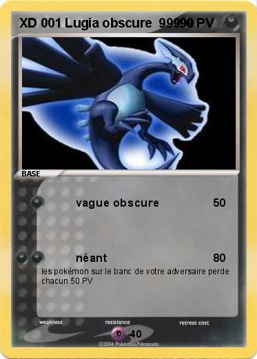 Pokemon XD 001 Lugia obscure  99999