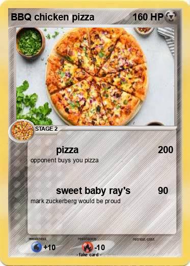 Pokemon BBQ chicken pizza