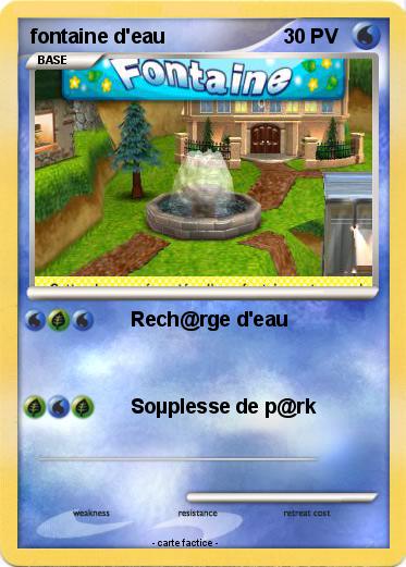 Pokemon fontaine d'eau