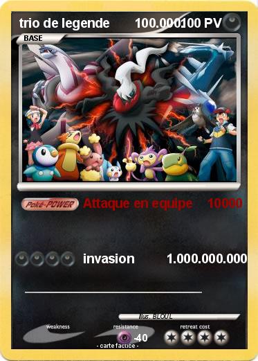 Pokemon trio de legende       100.000.