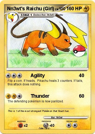 Pokemon Nn3wt's Raichu (Girl)