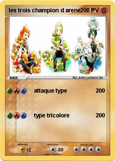 Pokemon les trois champion d arene