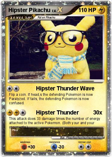 Pokemon Hipster Pikachu