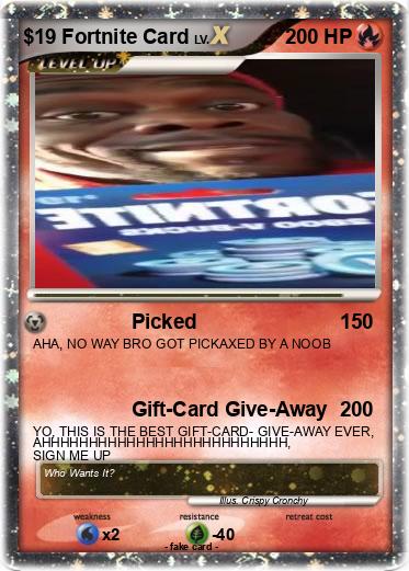 Pokemon $19 Fortnite Card