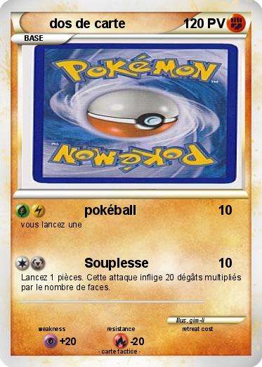 Pokemon dos de carte