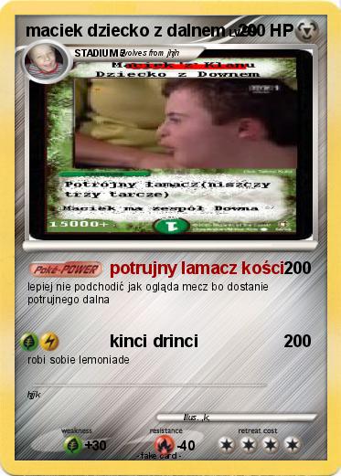 Pokemon maciek dziecko z dalnem