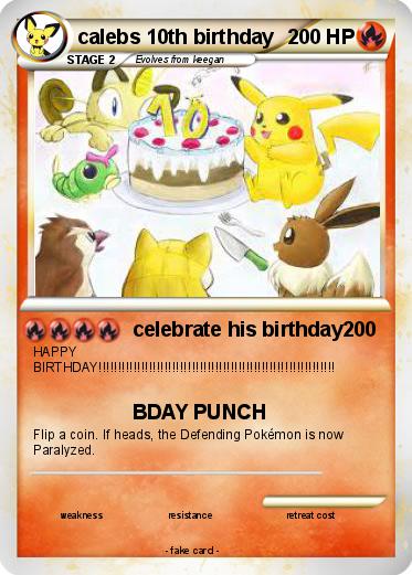 Pokemon calebs 10th birthday
