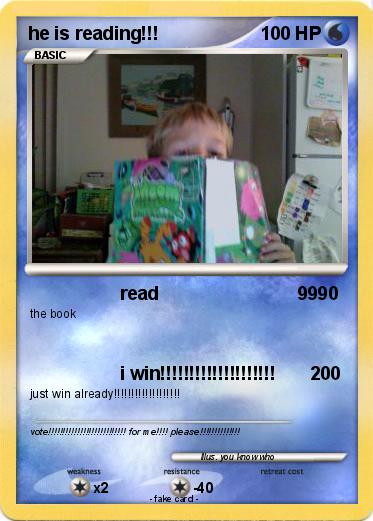 Pokemon he is reading!!!