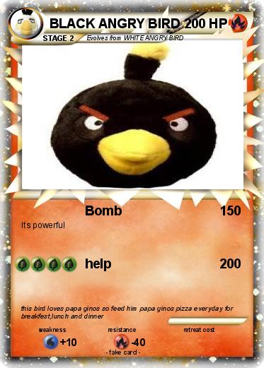 Pokemon BLACK ANGRY BIRD