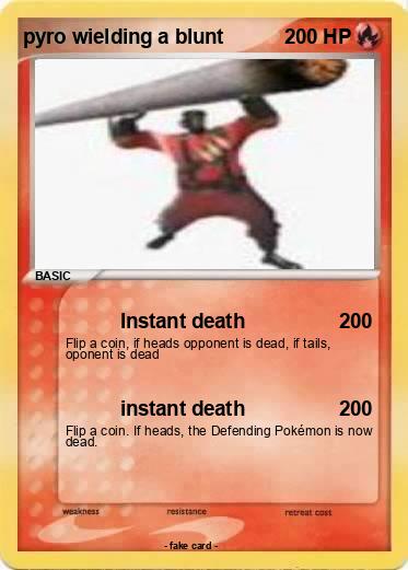 Pokemon pyro wielding a blunt
