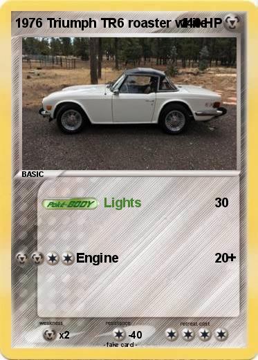 Pokemon 1976 Triumph TR6 roaster white