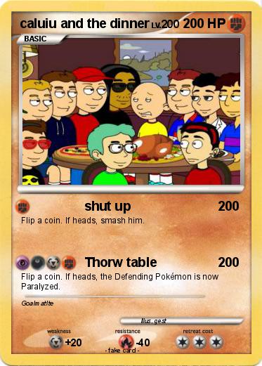 Pokemon caluiu and the dinner